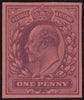 GREAT BRITAIN 1901 1d Colour trial Purple on Red gummed, SG219var