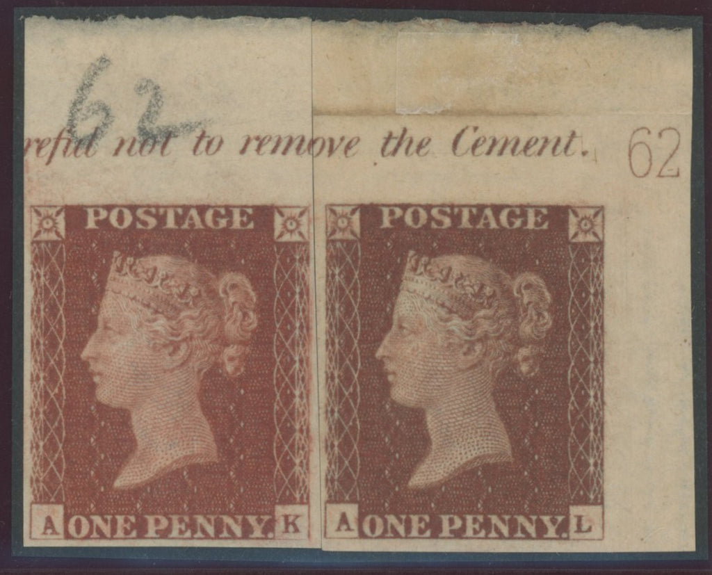 GREAT BRITAIN 1841 1d Red brown Pl62, SG8var