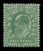 GREAT BRITAIN 1911 ½d Pale Bluish Green (Blotchy print), SG279var