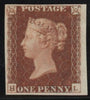 GREAT BRITAIN 1841 1d Red brown PI67 Imprimatur, SG8