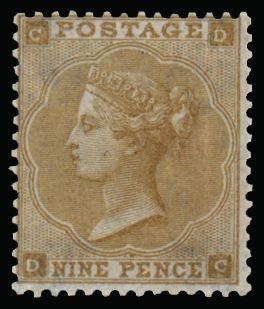 Great Britain 1862 9d bistre Plate 2 very fine unused, SG86