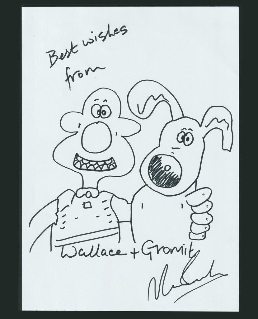 Wallace and Gromit Nick Park signed sketch