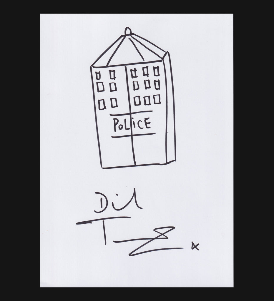 Signed sketch of the TARDIS by Doctor Who star David ennant.