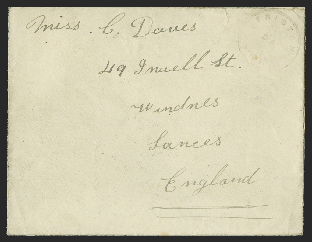 TRISTAN DA CUNHA 1918 'Davies' cover, SGC1