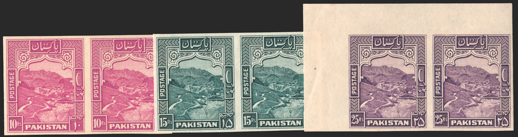 PAKISTAN 1948-56 'Khyber Pass" set of proofs, SG41/3