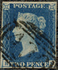 Great Britain 1840 2d blue, plate 2, SG5