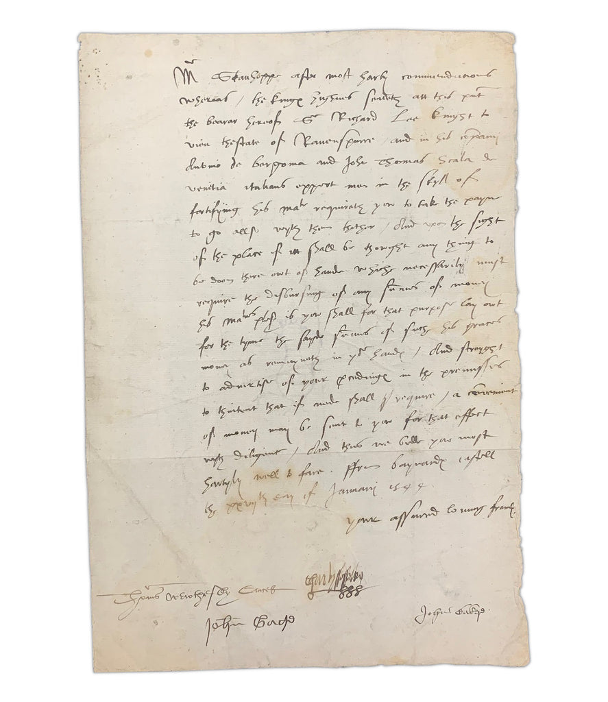 1544 letter signed by Ministers of State