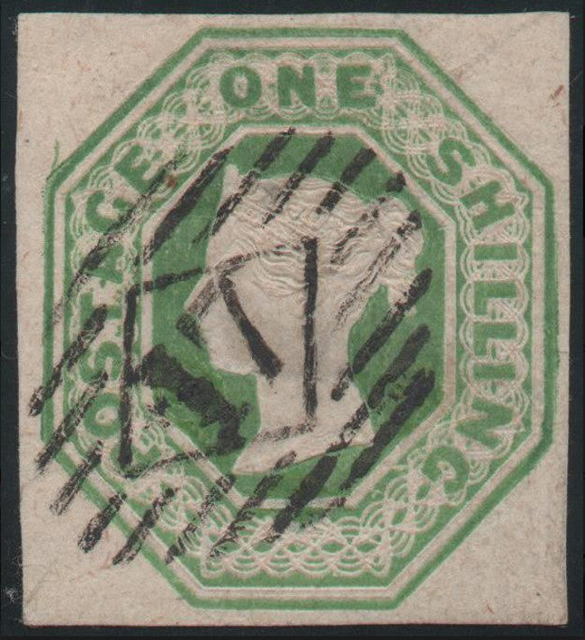 Great Britain 1854 1s. green embossed. SG55.