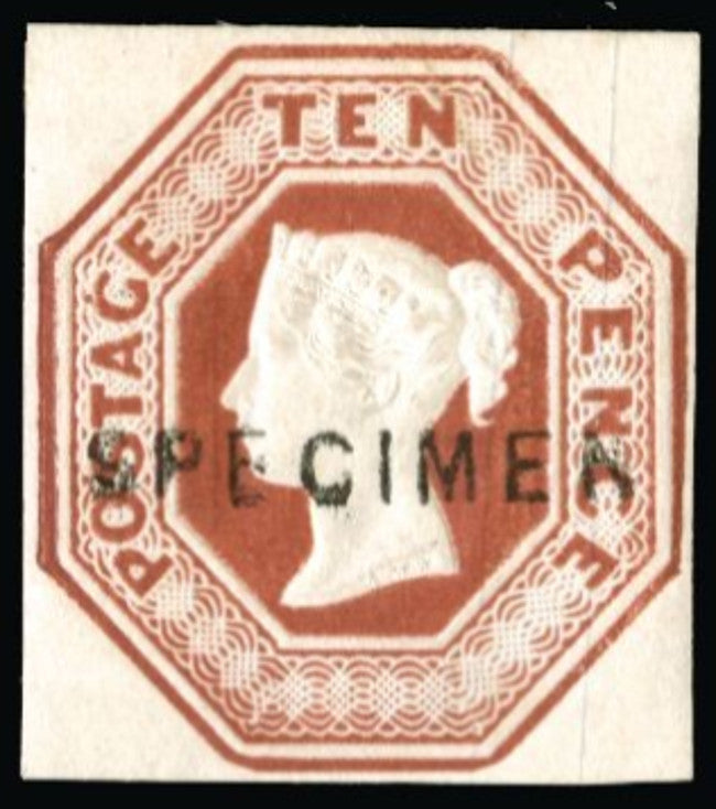 Great Britain 1848 10d brown (Die 4.W.W) SG57var