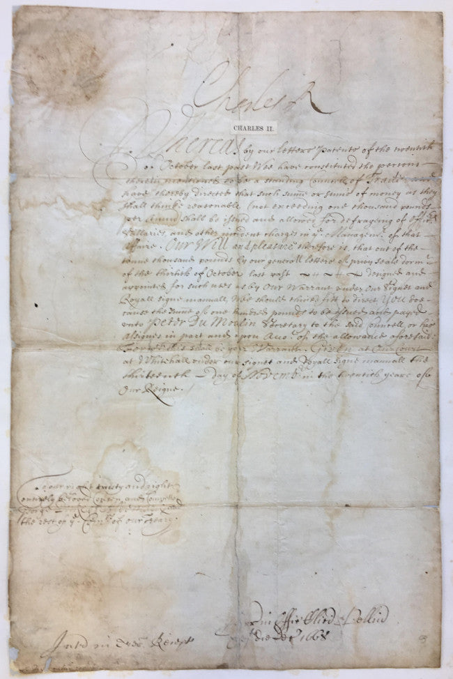 Charles II signed document