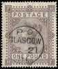Great Britain 1878 £1 Brown lilac Plate 1, SG129