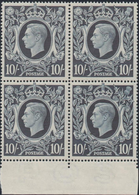 Great Britain 1939 10s dark blue, SG478.