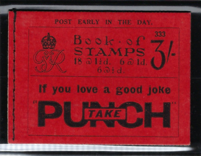 Great Britain 1937 2s6d Booklet (Edition No. 333) "PUNCH"