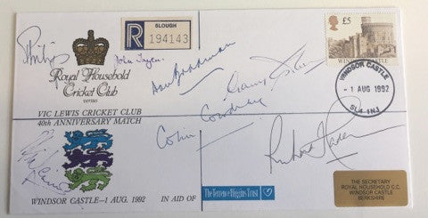Vic Lewis Cricket Club signed cover