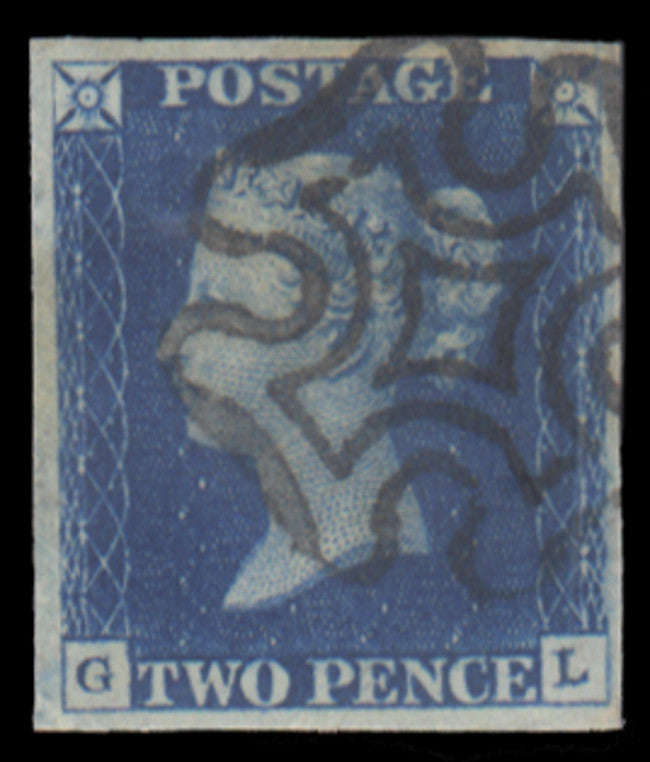 Great Britain 1840 2d Pale blue Plate 1, SG6