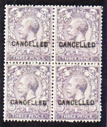 Great Britain 1912-24 King George V 3d violet (watermark Royal cypher). SG375var