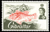 Gibraltar 1966 Angling 7d, error 'Black (value and inscription) omitted, SG191a