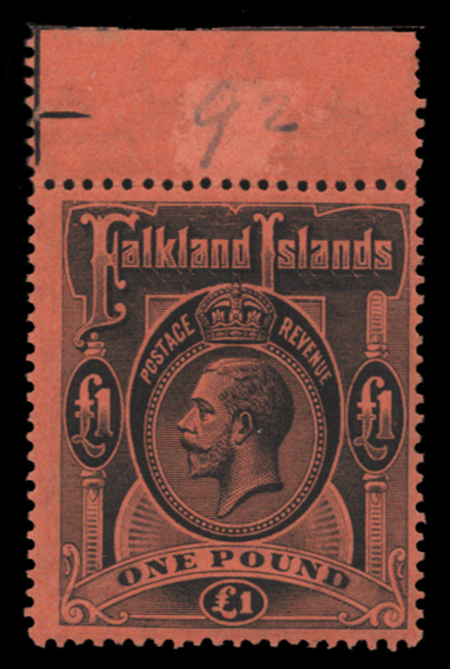 Falkland Islands 1912-20 £1 black/red, SG69