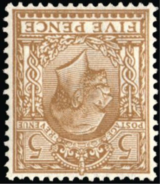 Great Britain 1913 King George V 5d brown (watermark inverted). SG381wi