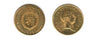  Two gold coins featuring the  George III. 7th head Half Guinea from  1813.