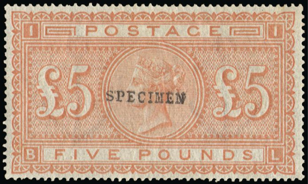 Great Britain 1882 £5 Orange, Plate 1 on blued paper, SG133var.