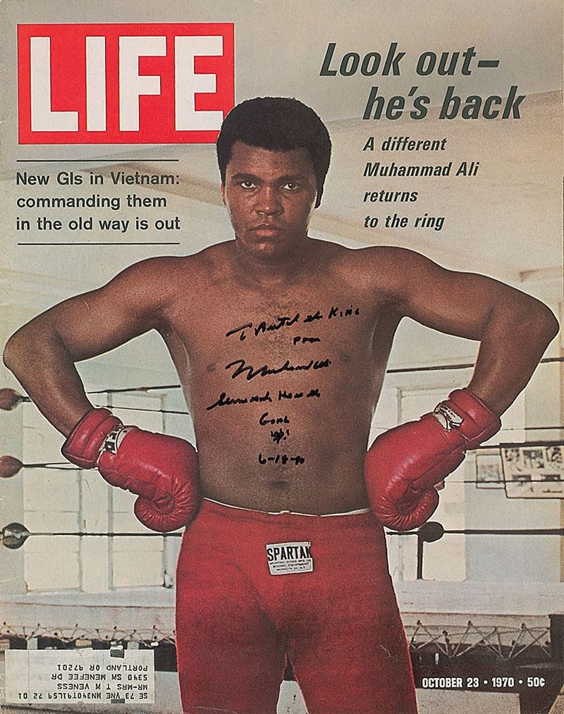 Muhammad Ali signed and inscribed Life Magazine Cover