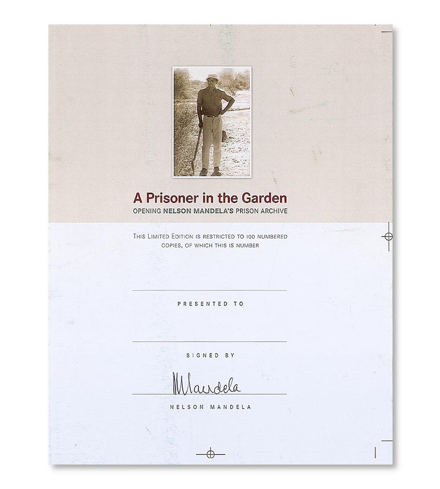 Nelson Mandela signed book page