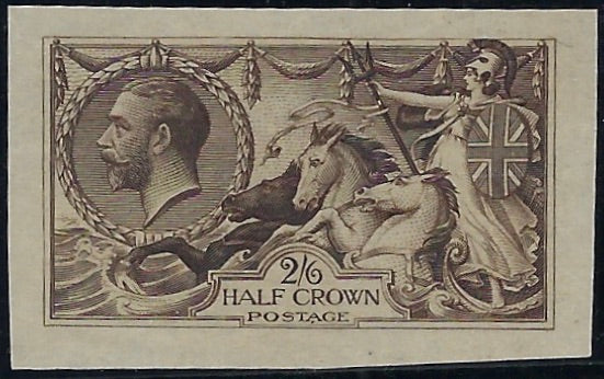 Great Britain 1913 King George V 2s6d "Seahorse" colour trial.