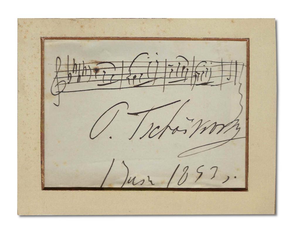 Tchaikovsky handwritten signed musical quotation