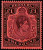 Bermuda 1943 (Mar) £1 purple and black/red, SG121cb