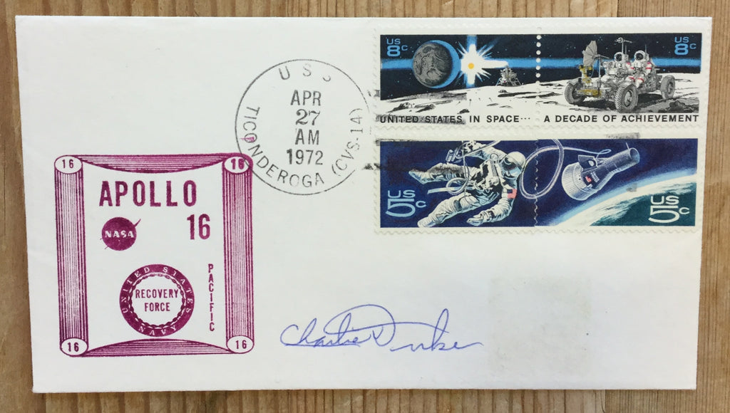 Apollo 16 Charlie Duke signed recovery postal cover