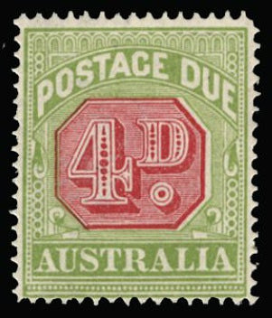 Australia 1912-23 4d carmine and pale yellow-green SGD83b
