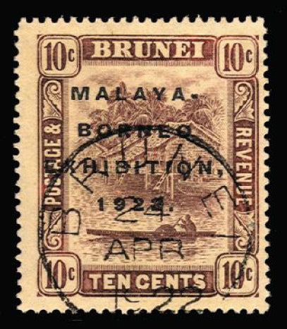 Brunei 1922 MBE 10c purple/yellow SG56c