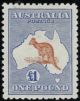Australia 1915-27 £1 chestnut and bright blue 'Kangaroo', SG44a