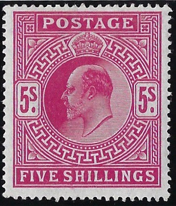 Great Britain 1902 5s bright carmine, SG263