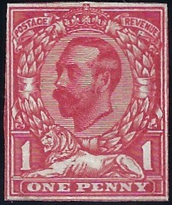 Great Britain 1911 1d "Downey" Plate proof, Die 1A, SG327var