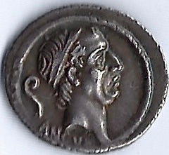 L Mercus Phillipin AR Denarius 57bc. Extremely fine