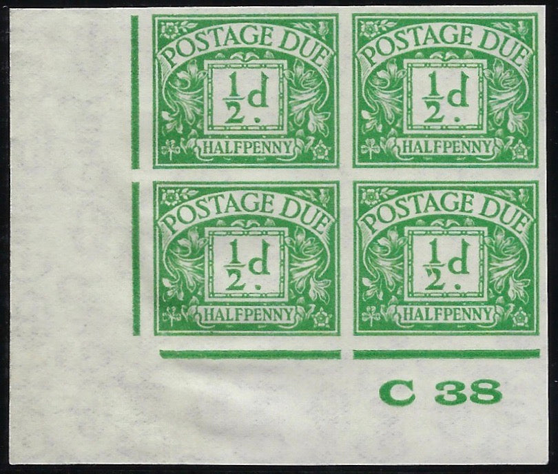 Great Britain 1938 ½d Emerald (Watermark GVIR sideways) Imprimaturs, SGD27var