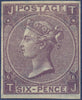 Great Britain 1865 6d lilac Plate 6 imprimatur, SG97var
