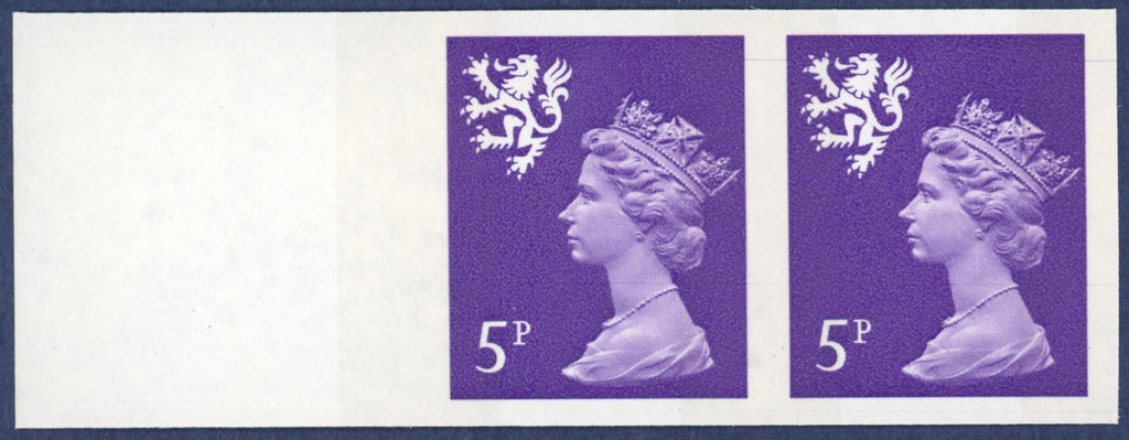 Great Britain 1971 5p reddish-violet (Scotland, Two bands) imprimaturs, SGS20var