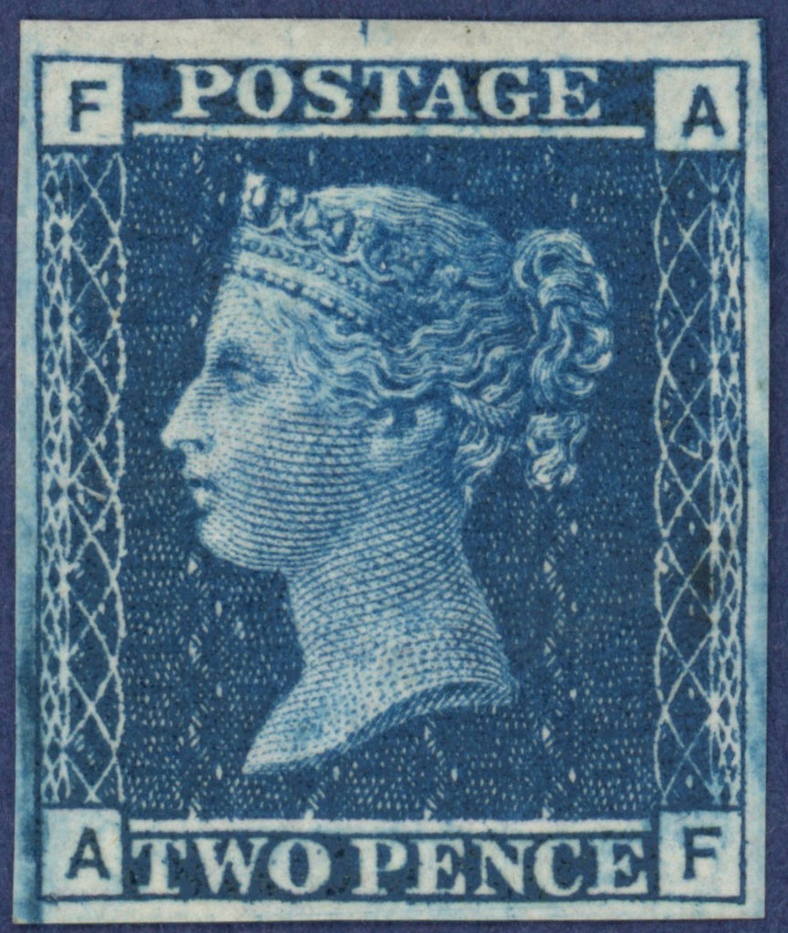 Great Britain 1858 2d Blue Plate 7 imprimatur, SG45var