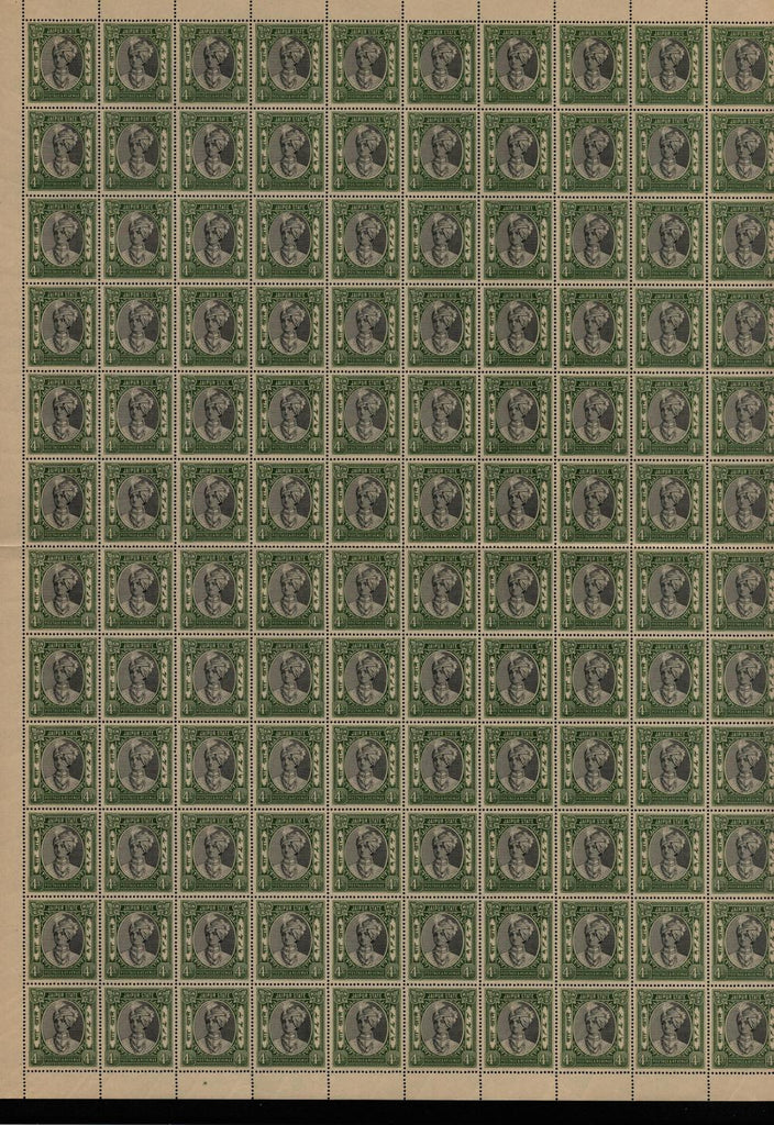 I.F.S. JAIPUR 1932 4a black and grey-green sheet of 120, SG54