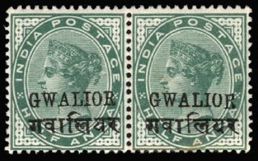 I.C.S. Gwalior 1899-1911 QV ½a yellow-green SG40g/ge