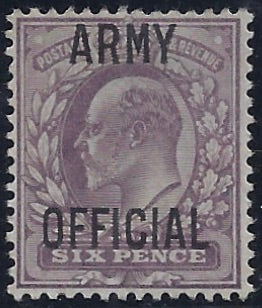 Great Britain 1903 6d Pale dull purple (Army Official, Type O6). SGO52