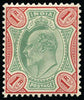 India 1902-11 1r green and scarlet SG137
