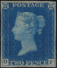 Great Britain 1840 2d Blue Plate 1. SG5 PL1