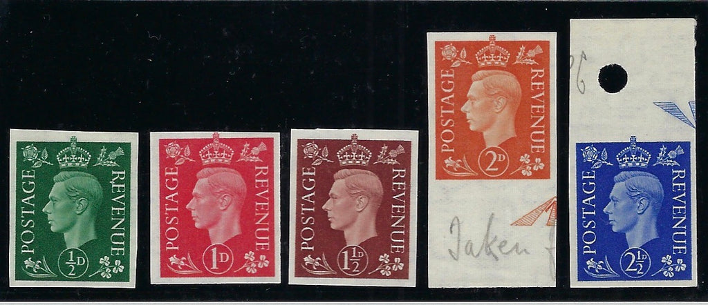 Great Britain 1937-47 ½d-2½d Definitives (Dark colours, Watermark sideways) Imprimaturs, SG462/6avar