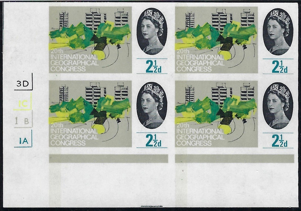 Great Britain 1964 2½d 20th International Geographical Congress (Phosphor) imprimaturs, SG651p var