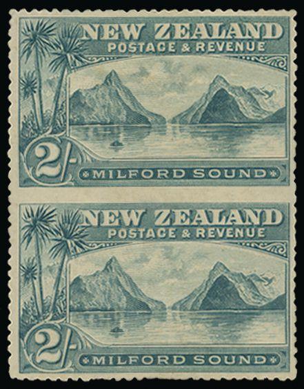 New Zealand 1898 (5 Apr) 2s grey-green "Milford Sound" SG258a