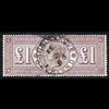 Great Britain £1 brown lilac watermark ORBS. SG186